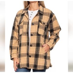 NWT Lucky Brand Oversized Plaid Shacket Size Medium